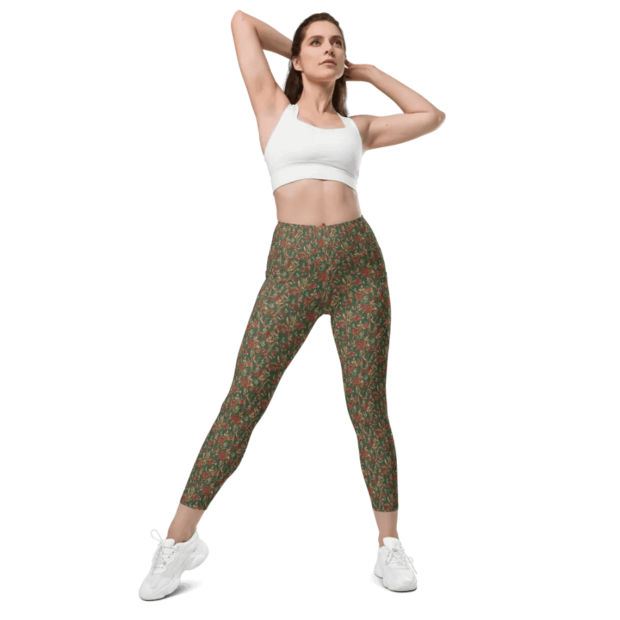 Brown All-Over Print Leggings with Pockets product image (4)
