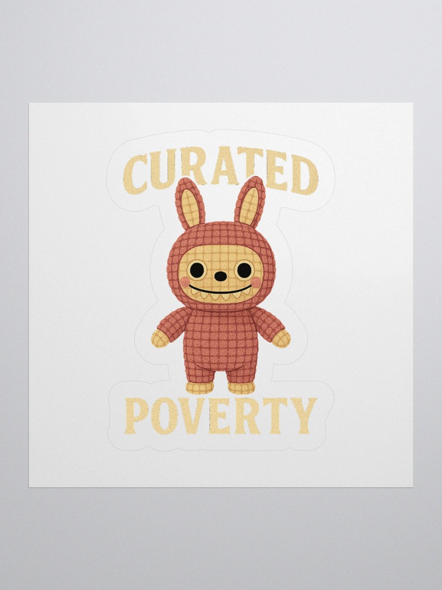Curated Poverty Kiss Cut Sticker product image (1)