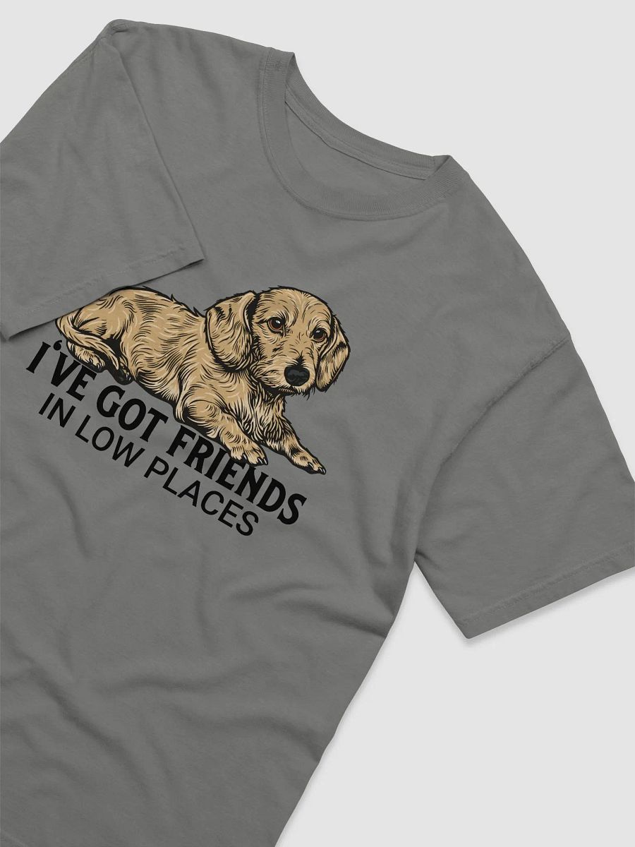 I've Got Friends in Low Places T-Shirt of a Dachshund (Wirehaired Fawn) | Funny T-Shirt for Wiener and Doxie Paw-rents product image (25)