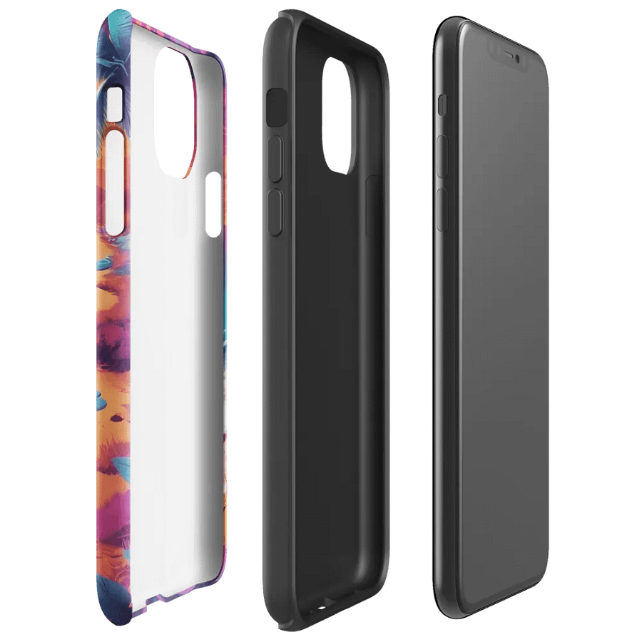 Sunrise Serenity: Psychedelic Beach iPhone Case product image (36)
