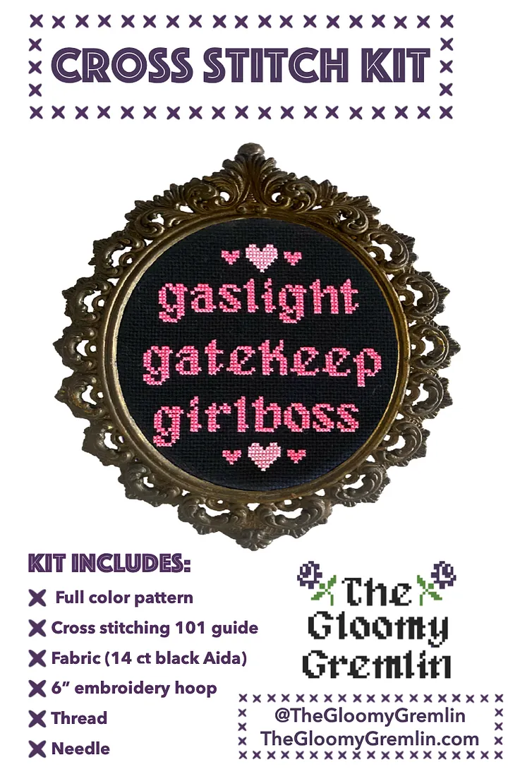 Gaslight Gatekeep Girlboss - Cross Stitch Kit product image (2)