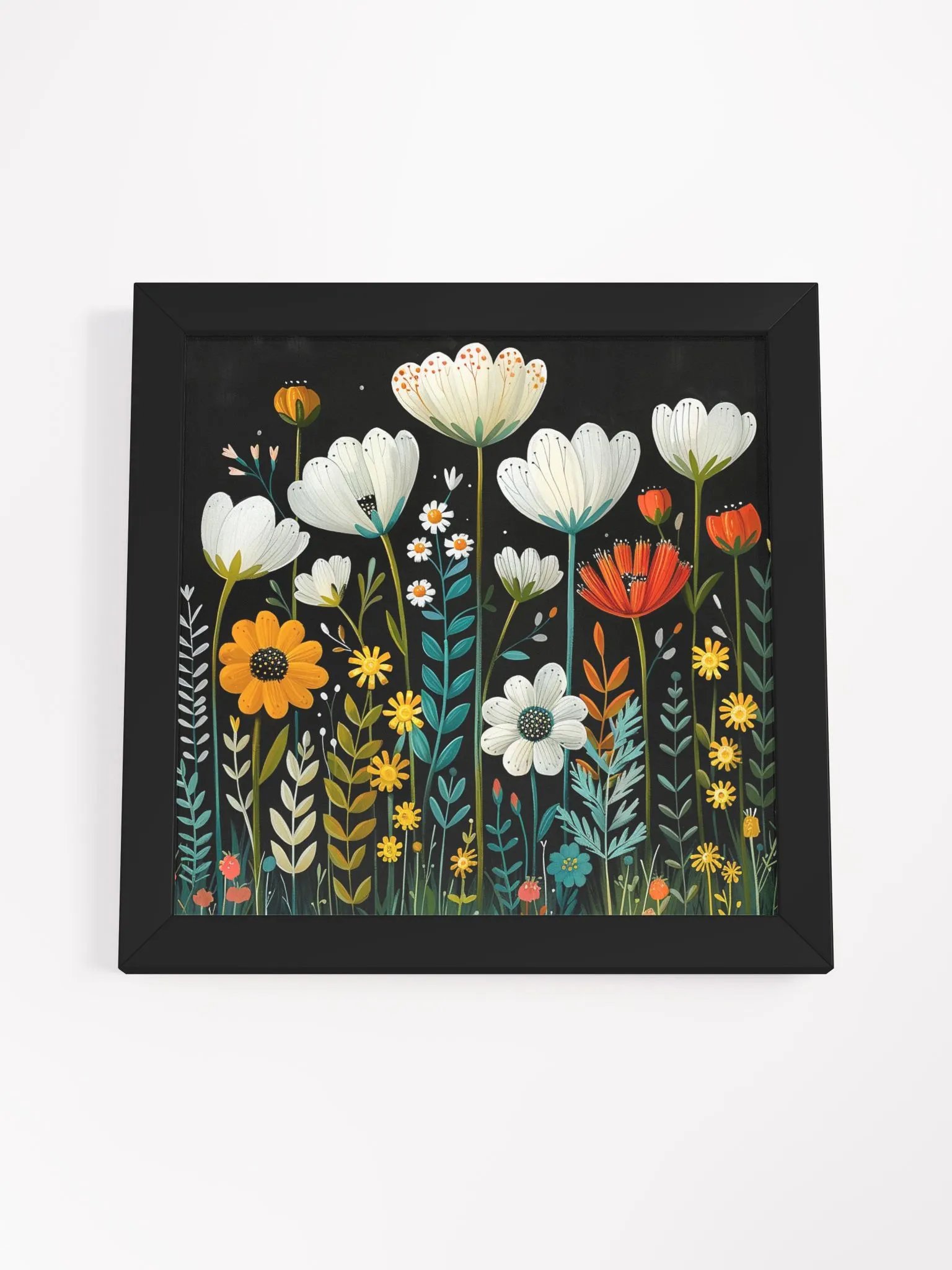 Colorful Spring Flowers Primitive Folk Wall Art product image (40)