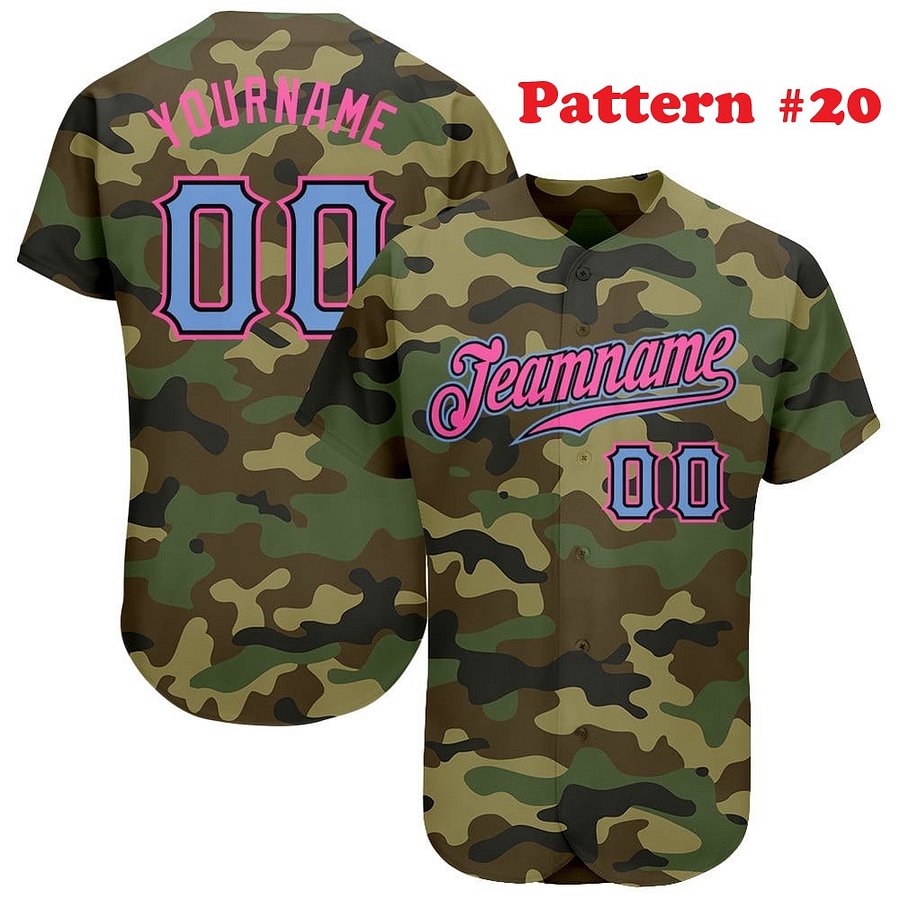 Authentic Baseball Jersey, Custom Baseball Jersey, Personalized Sport Jersey, Army Multi Colorful and Pattrens product image (189)