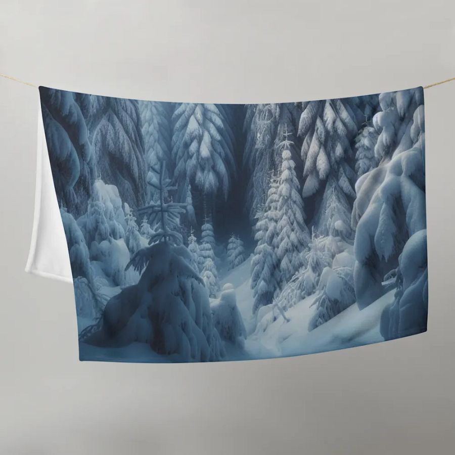 Snowy Forest Trees Throw Blanket product image (10)