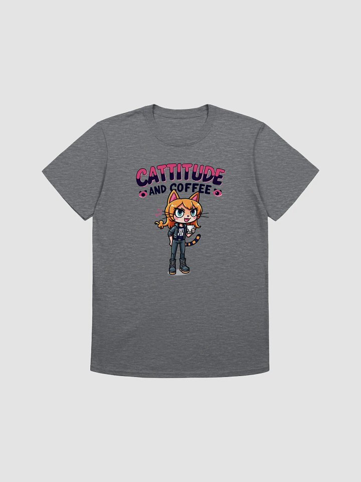Cattitude and Coffee Cartoon Cat T-Shirt product image (5)