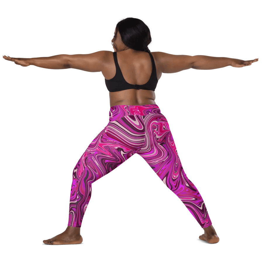 Leggings with Pockets - Pink and Purple Digital Fluid Art product image (10)