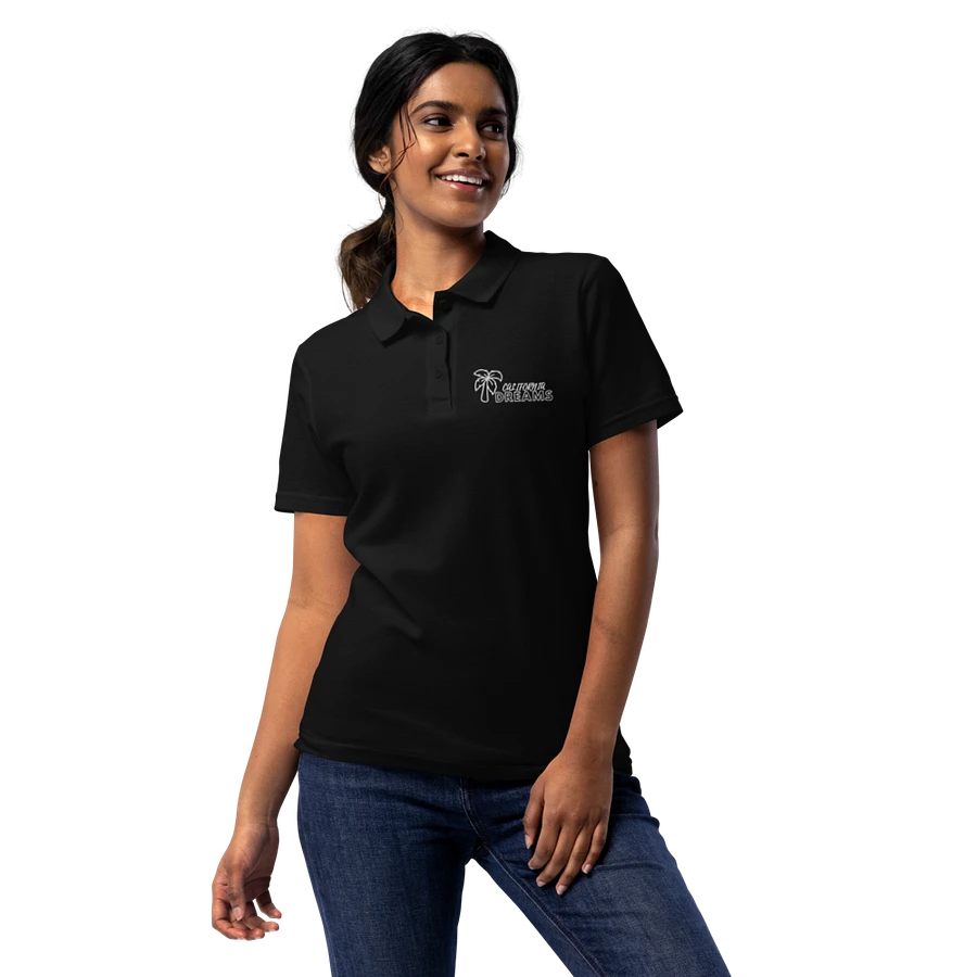 California Dreams Palm Tree Women Polo T-Shirt - Black product image (1)