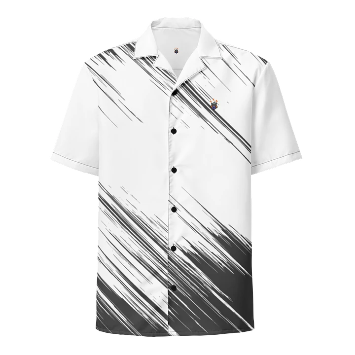 White and Black Abstract Blessed by God Button-up Shirt product image (1)