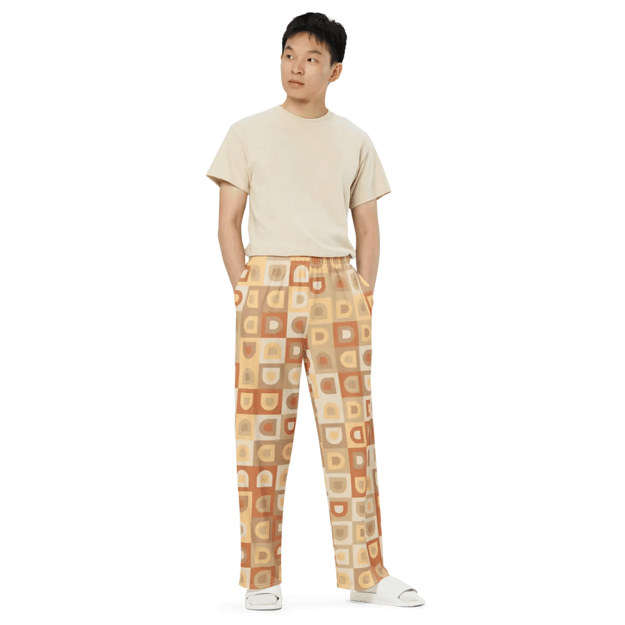 BUIII Retro Geometric: Warm Ember Wide-Leg Pants product image (6)