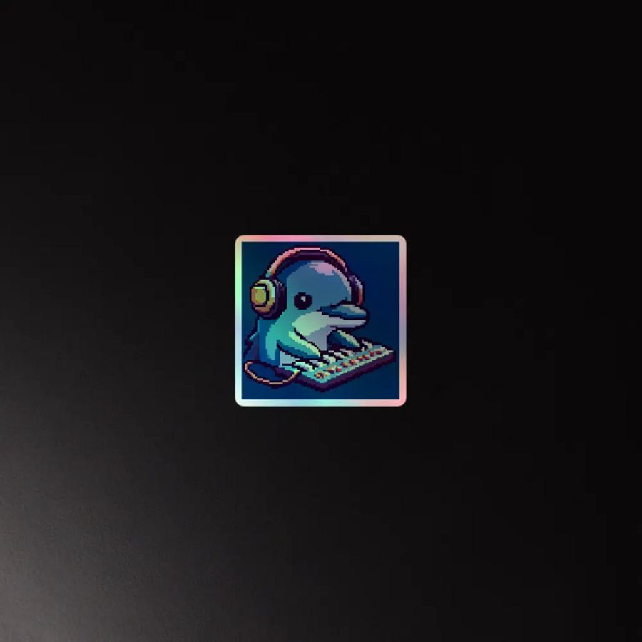 Dolphin DJ Sticker (Holographic) product image (2)