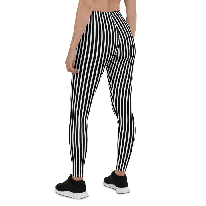 Black/White Stripe Print Leggings product image (2)