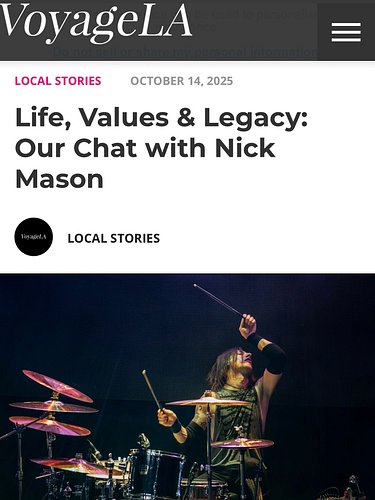 “Life, Values, & Legacy” in my latest interview with @voyagelamag 
🔗 on story & at livingdeaddrummer.com 

#VoyageLA #VoyageM...