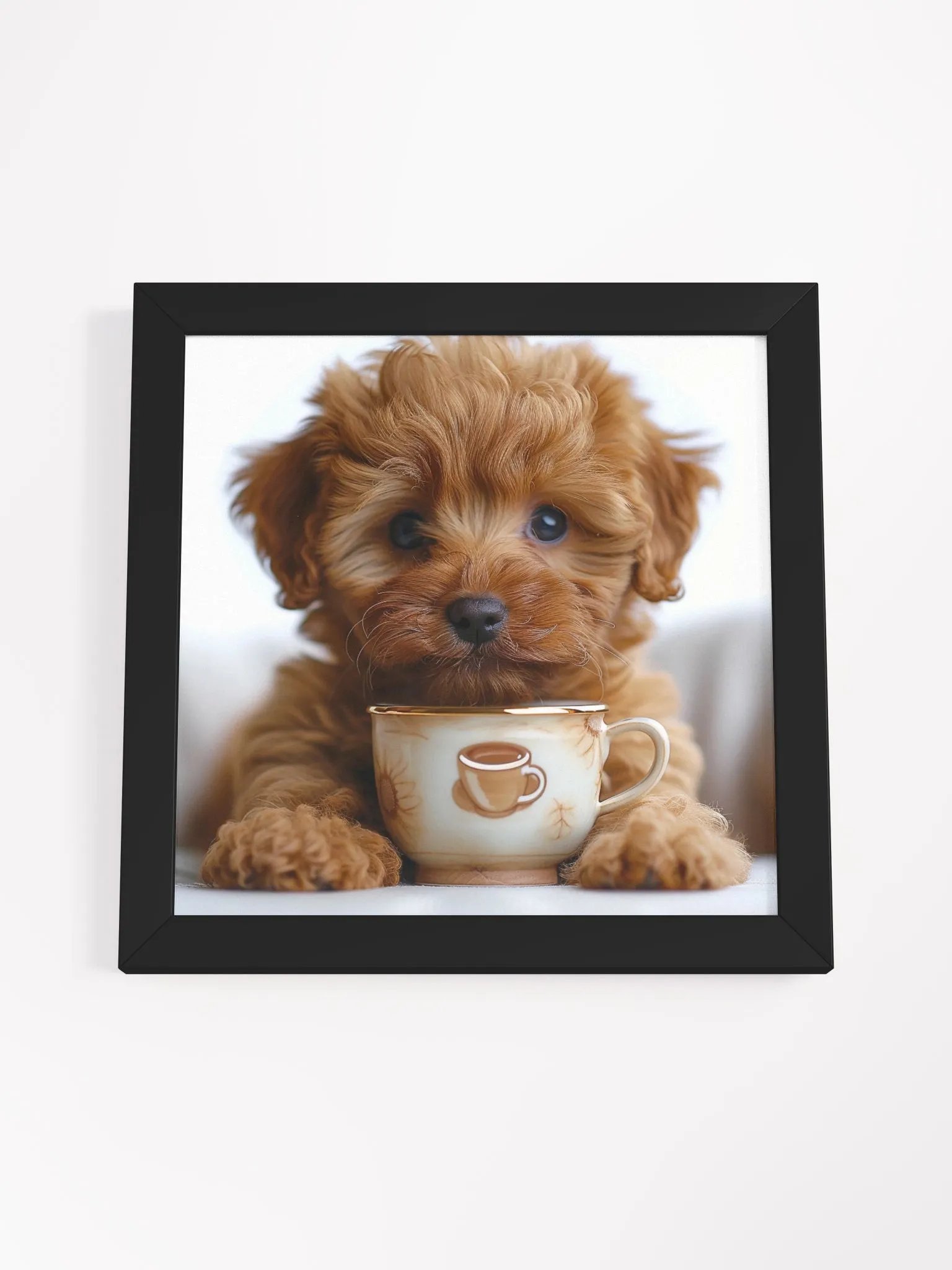 Coffee Lover Cute Cavapoo / Goldendoodle Puppy Art product image (4)