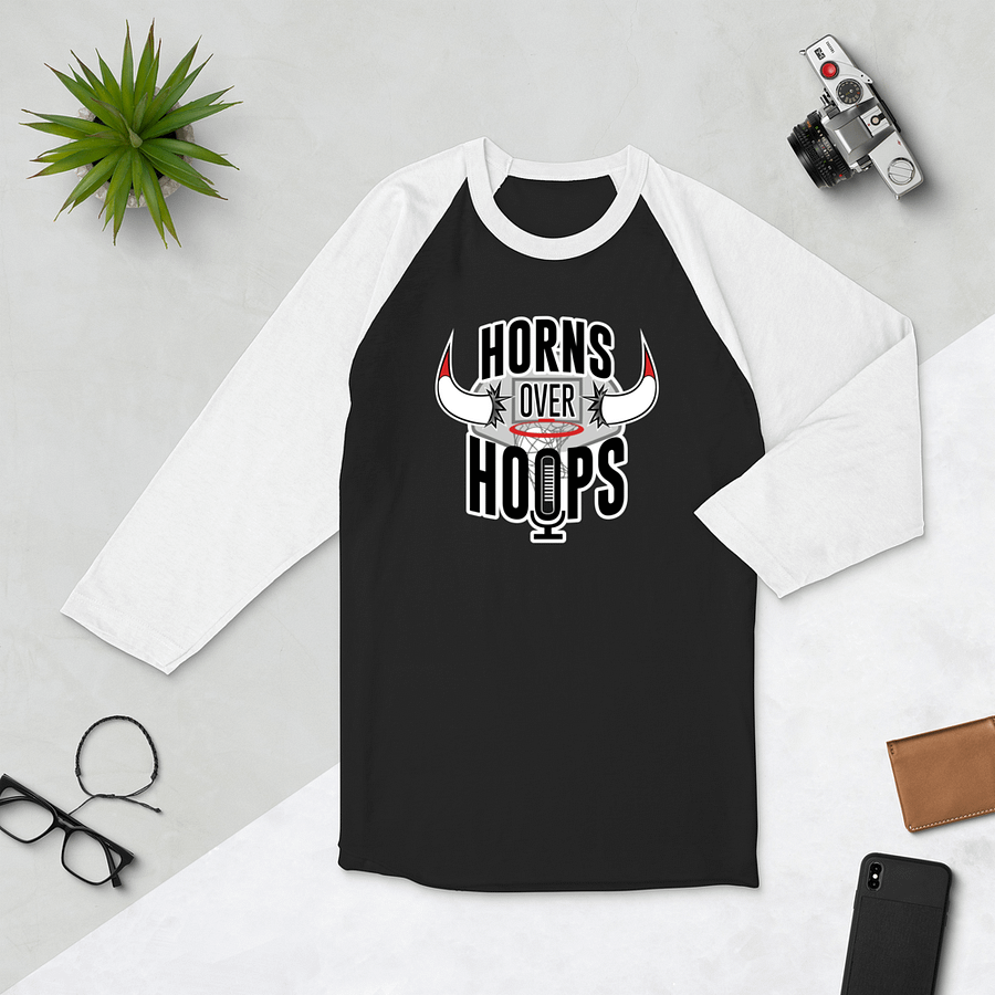 Horns Over Hoops Basketball Raglan Tee product image (4)