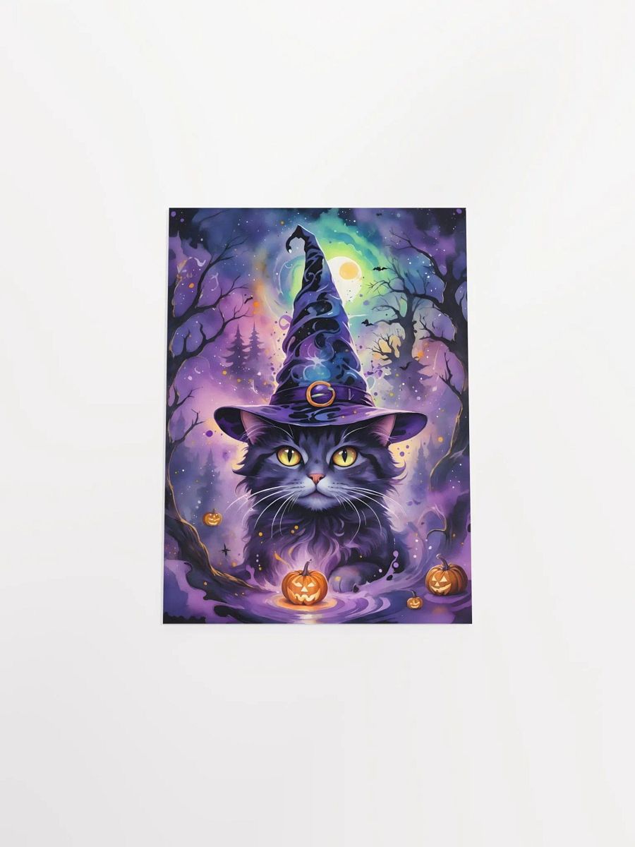 Fluffy Grey Cat Witch Poster product image (10)