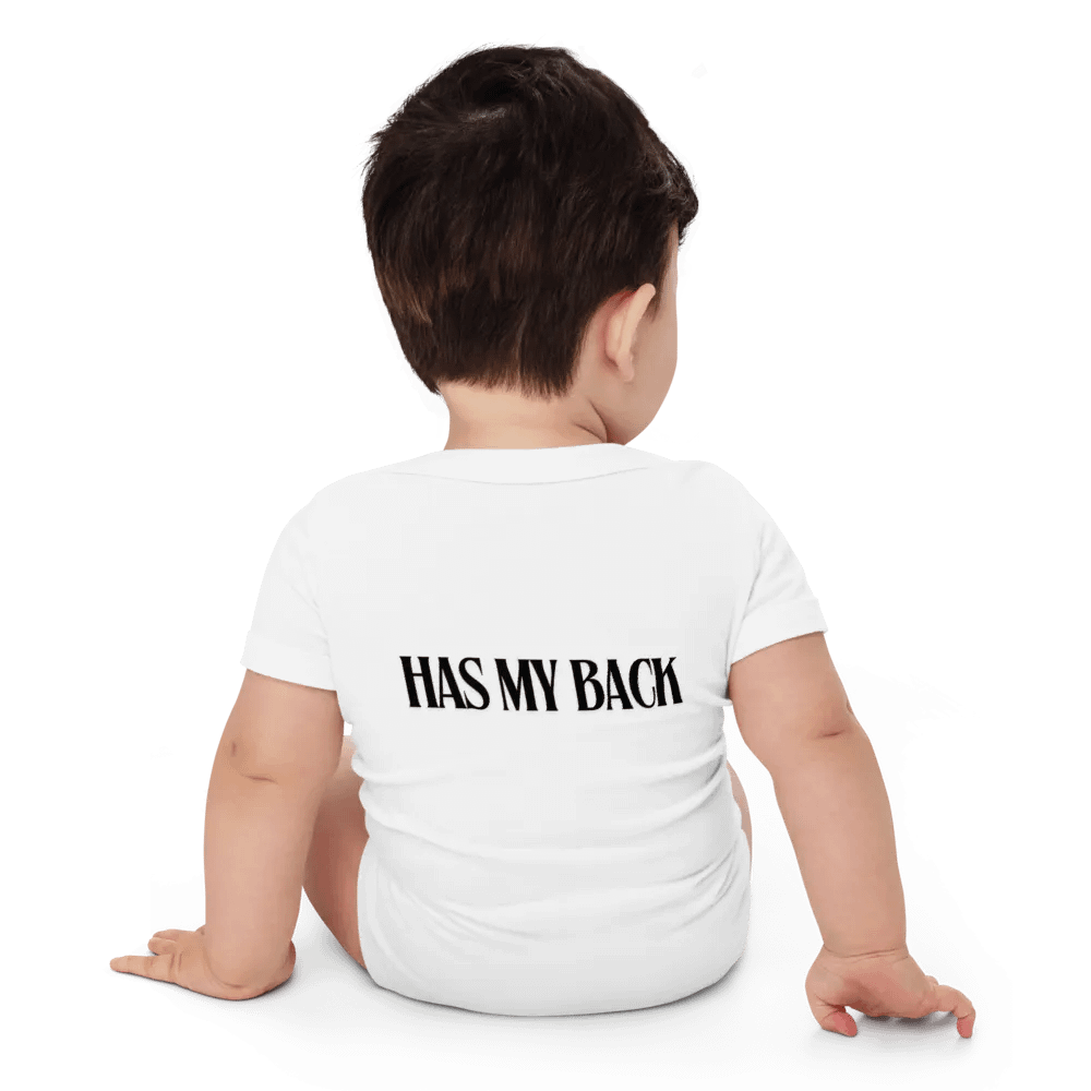 Unisex Baby Onesie - GOD Has My Back - White with Black Letters product image (7)