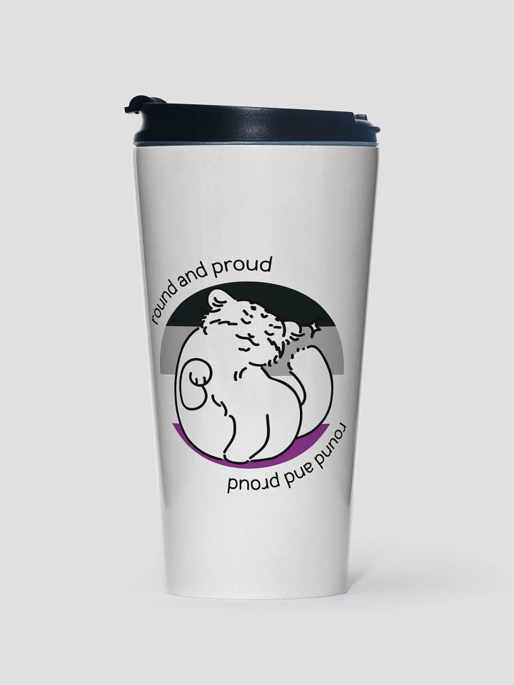 Round and Proud Manul Asexual Version - Steel Travel Mug product image (1)