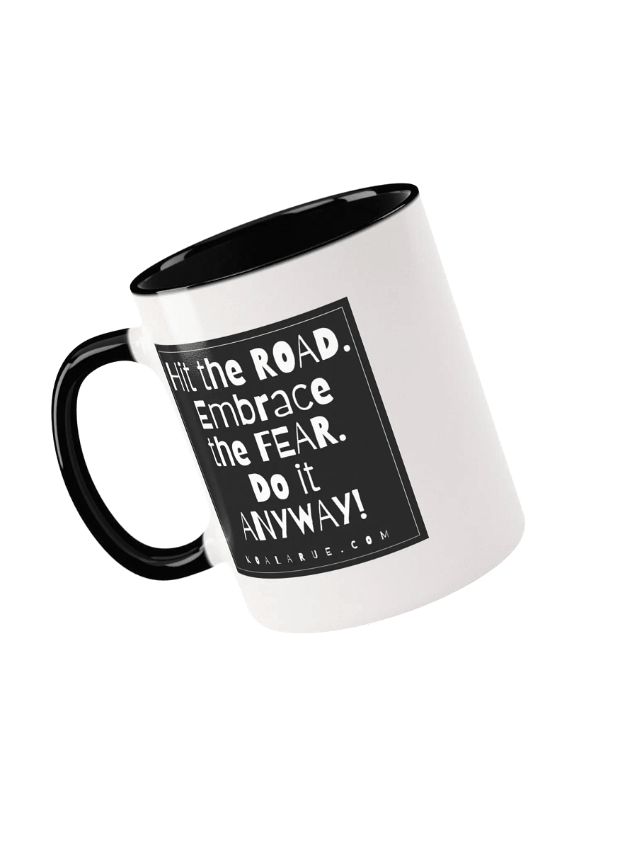 EMBRACE THE FEAR • WHITE MUG • COLOURED HANDLE product image (3)