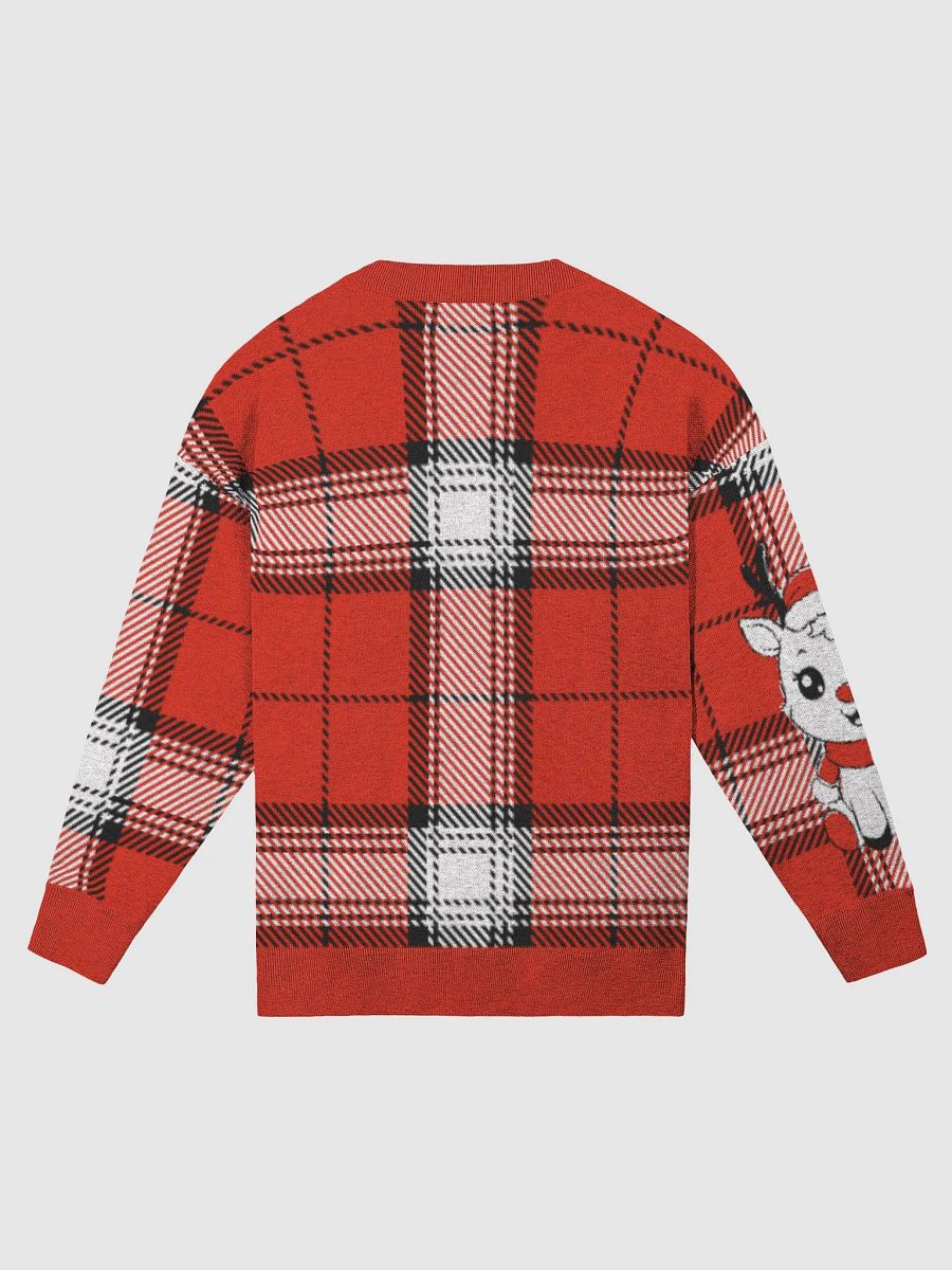 Reindeer Cute Rudolf Plaid Cozy Knit Sweater product image (6)