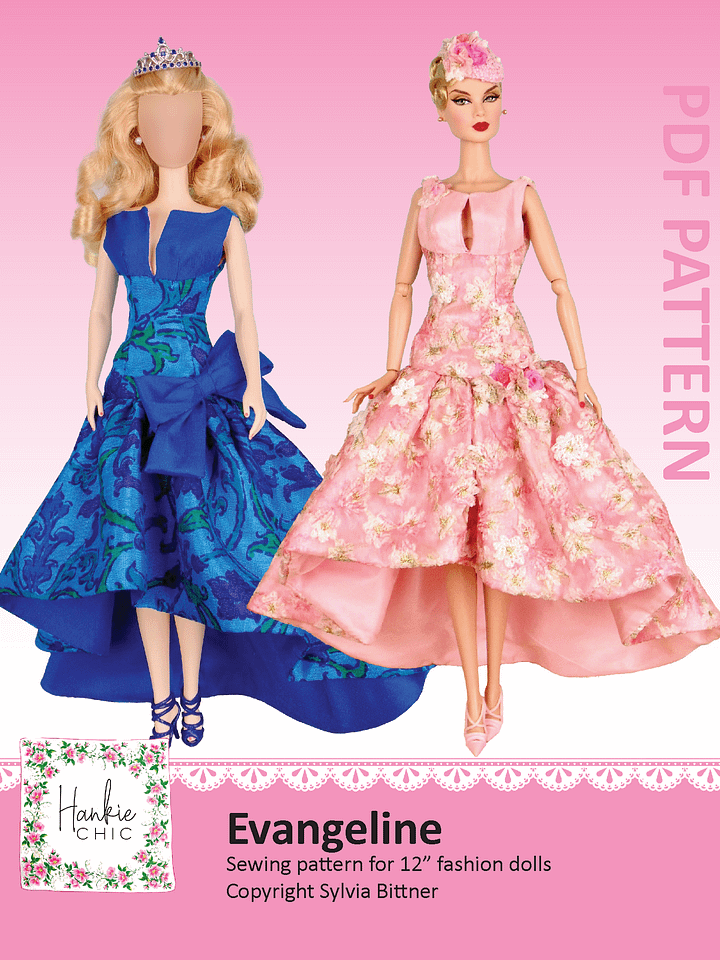 Evangeline sewing pattern for 12" fashion dolls product image (1)