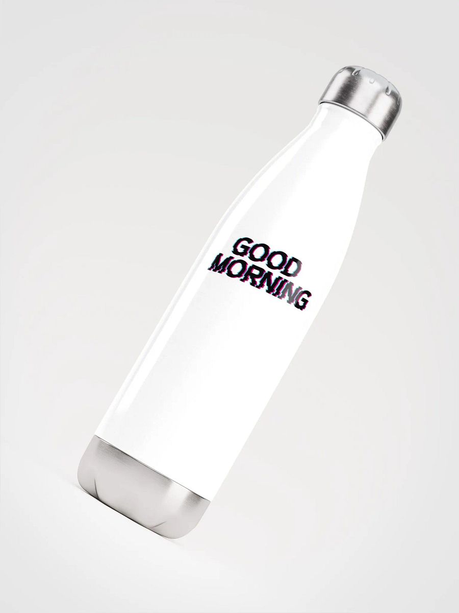 Good Morning White Stainless Steel Water Bottle product image (4)