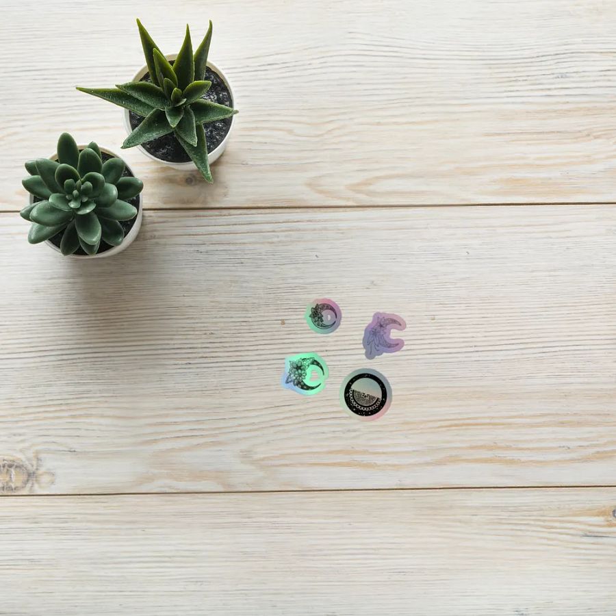 Floral Moonlit Dreams Holographic Sticker Set product image (10)