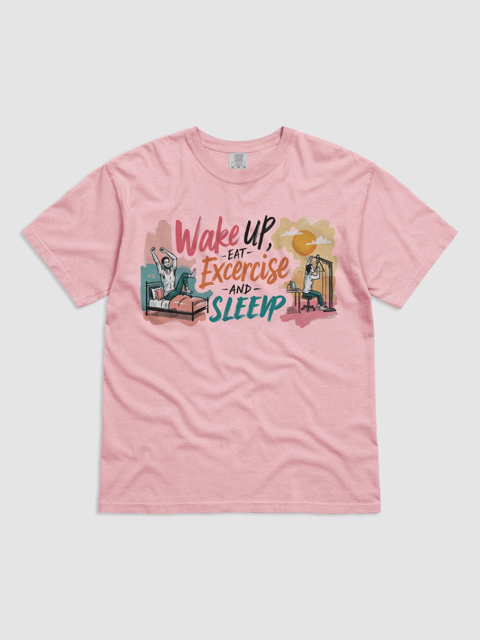 Sunrise Fitness Motivation | Wake-Up Workout Art Heavyweight T-Shirt product image (3)