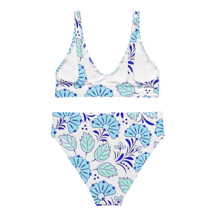EcoChic Blue Floral High Waist Bikini Set product image (2)