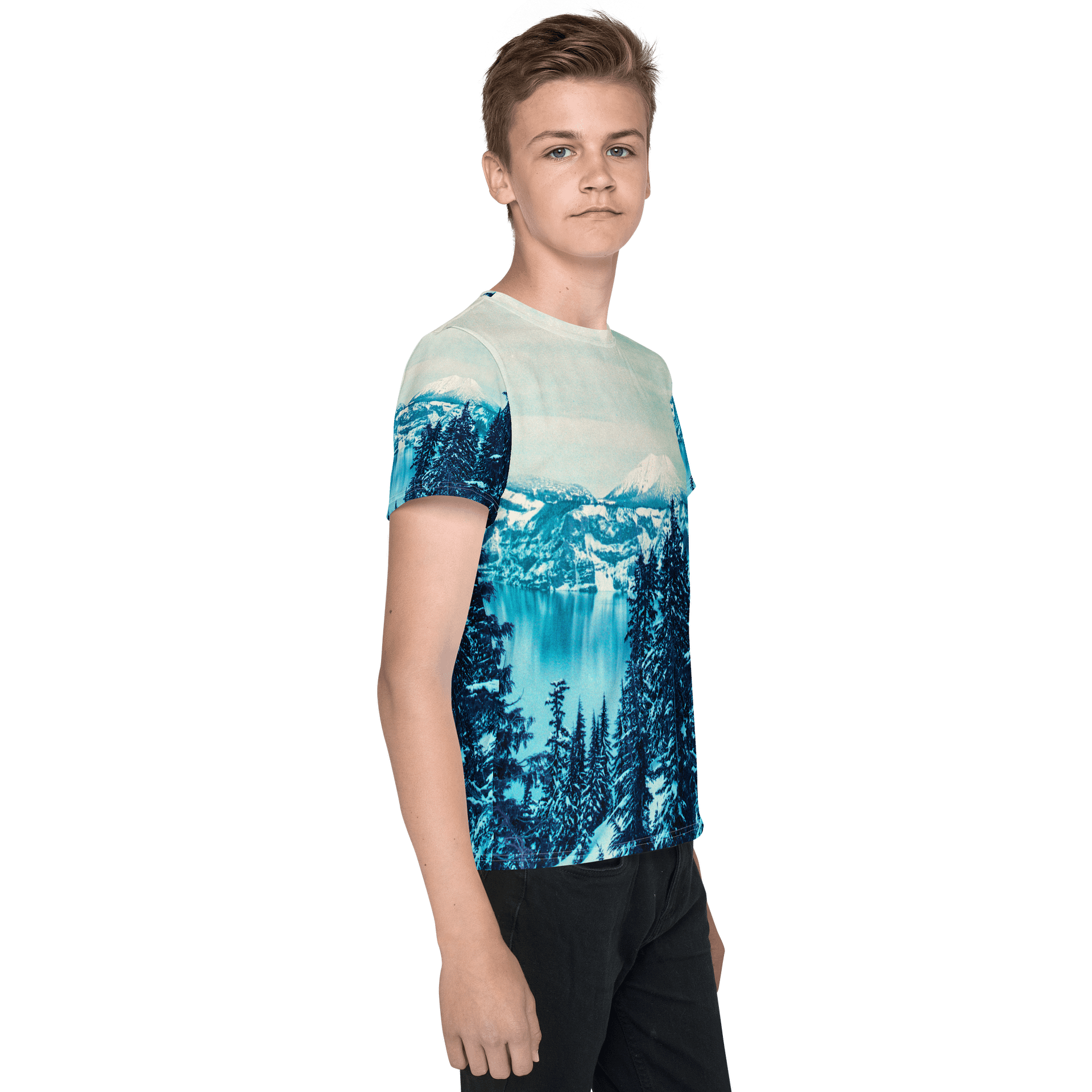 Crater Lake Lomopurple Youth Crew T-Shirt product image (4)