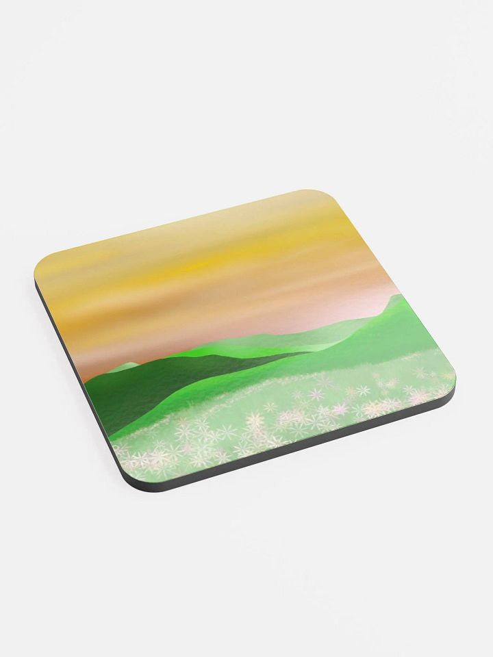 Floral Grass Meadow Sunset Coffee Coaster product image (2)
