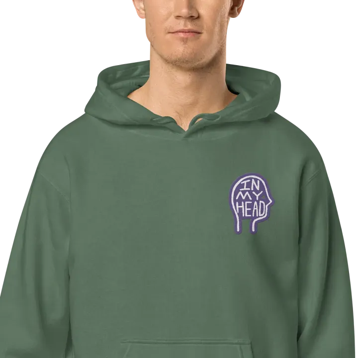 In My Head (L.C. purple bubble design 2) embroidered pigment hoodie product image (12)