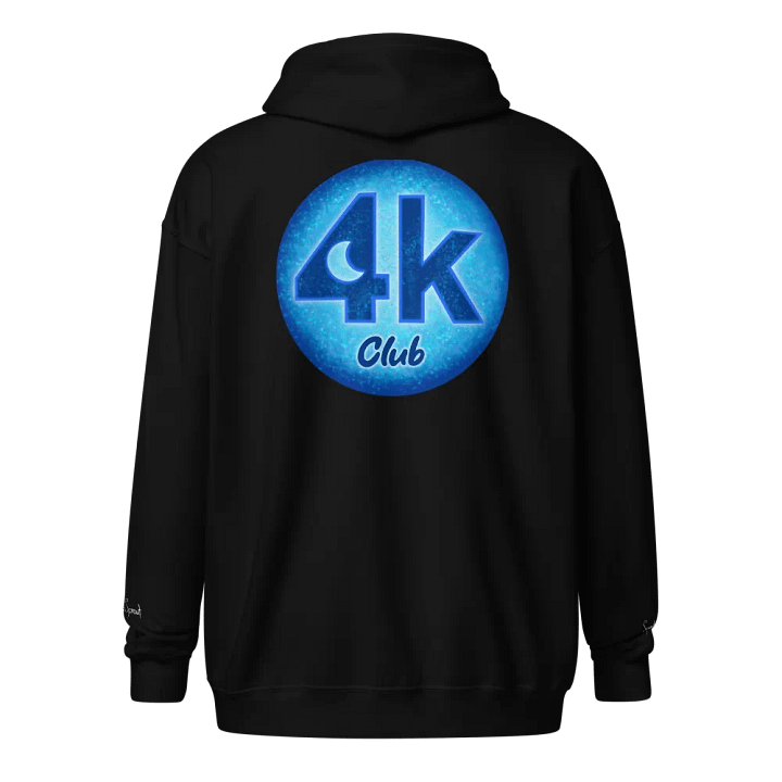 4K Club Zipped Hoodie - embroidered front & sleeve, logo on back product image (2)