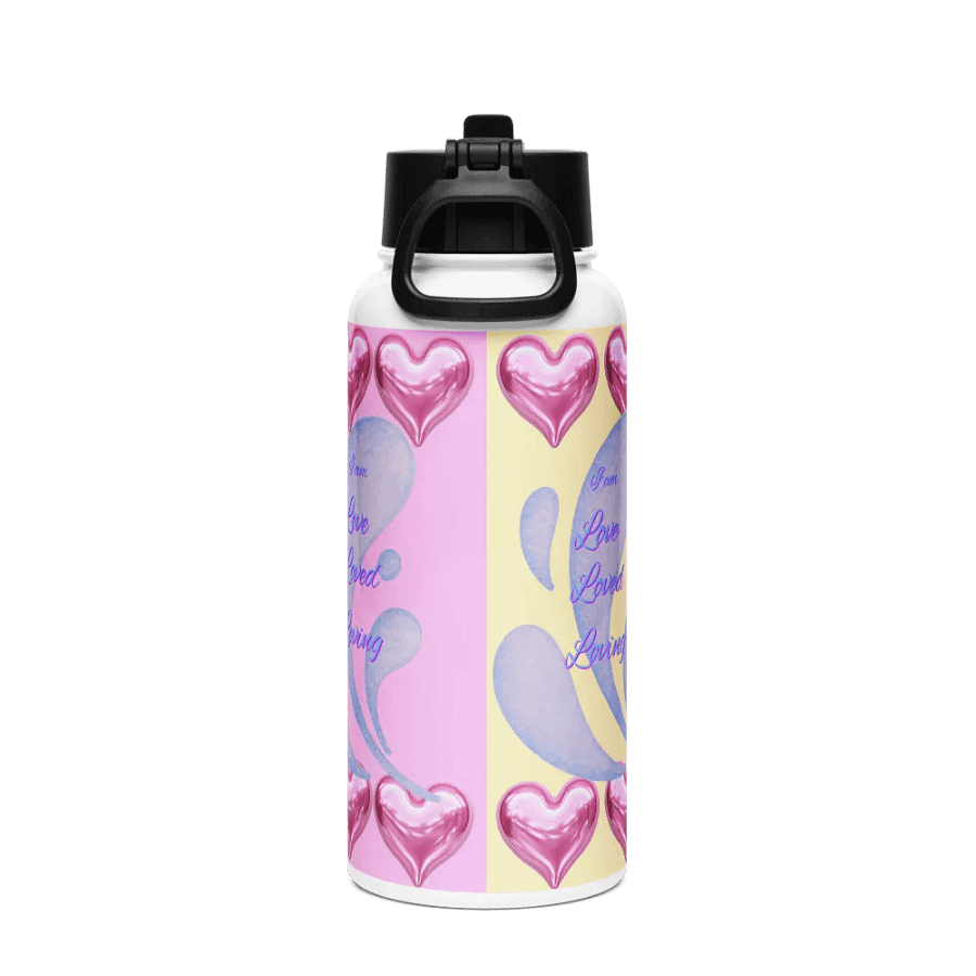 Love Loved Loving affirmations Stainless Steel Water Bottlenfor health conscious ladies and gents product image (2)