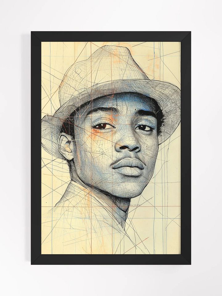 Effortless Charm: Minimalist Portrait of a Young Man in a Hat product image (1)