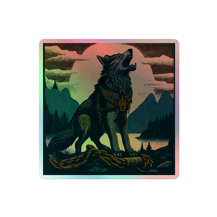 Mythical Moon Wolf Holographic Sticker Set product image (2)