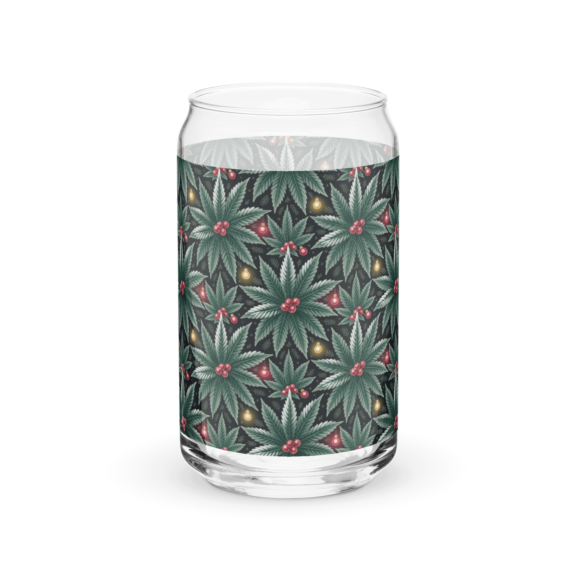 Cannabis - CannaGlow Holly - Design | Can-Shaped 16 oz Glass product image (2)