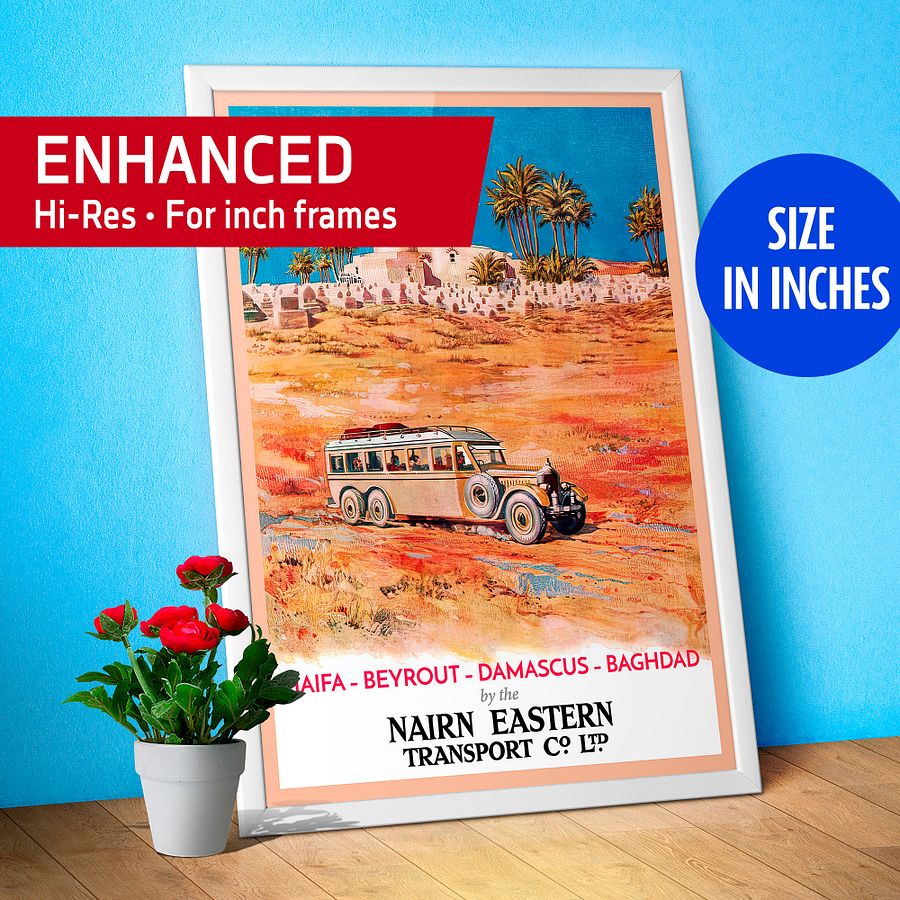 Haifa, Beirut, Damascus, Baghdad. Israel, Palestine, Lebanon, Syria, Iraq. 1931 — retro travel poster, vintage travel art print product image (1)