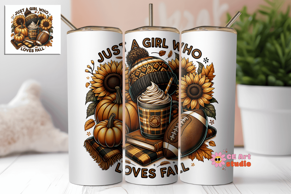 Just a Girl Who Loves Fall Tumbler Wrap PNG product image (1)