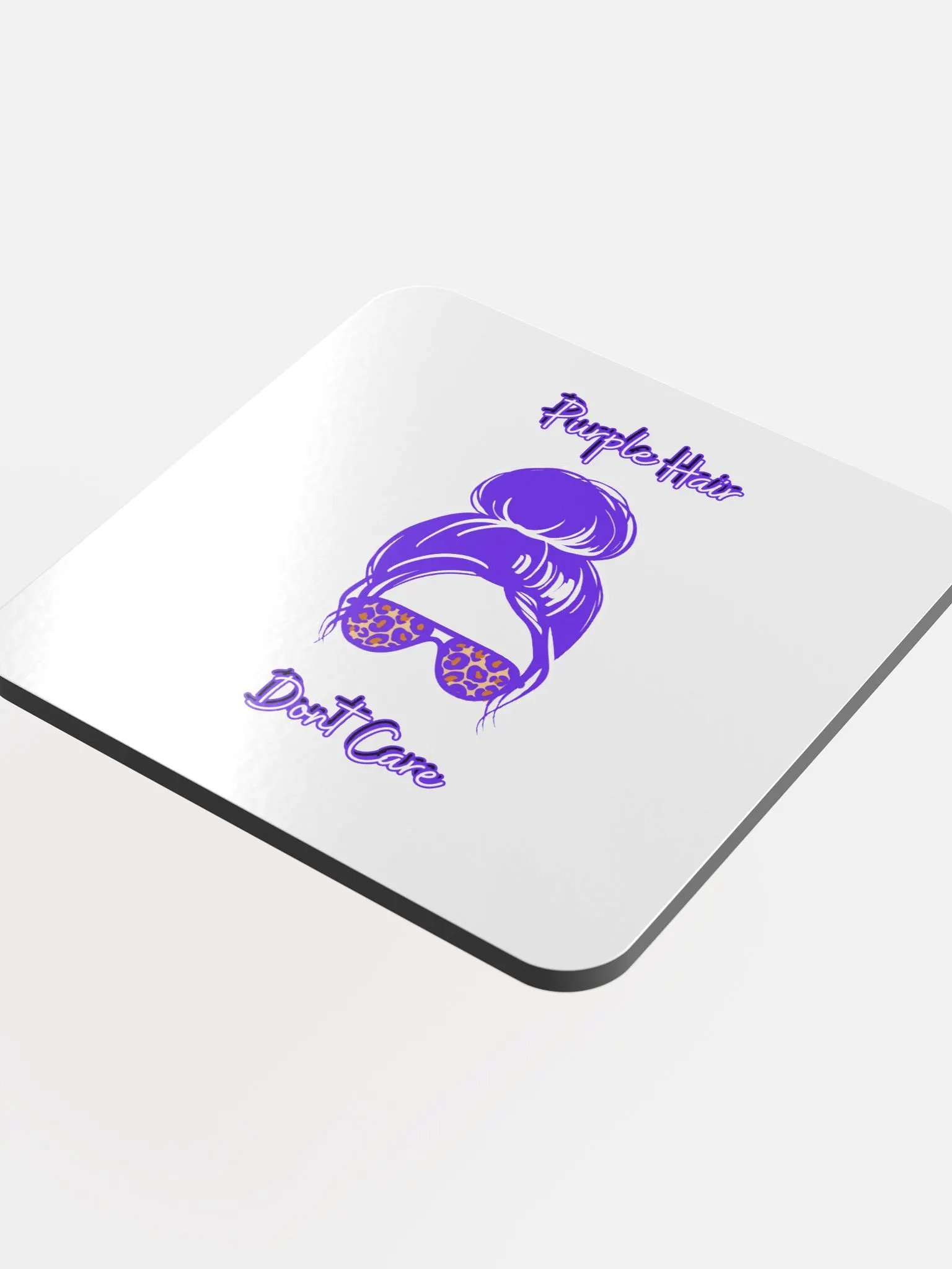 Funky Leopard Print Purple Hair Coaster product image (4)