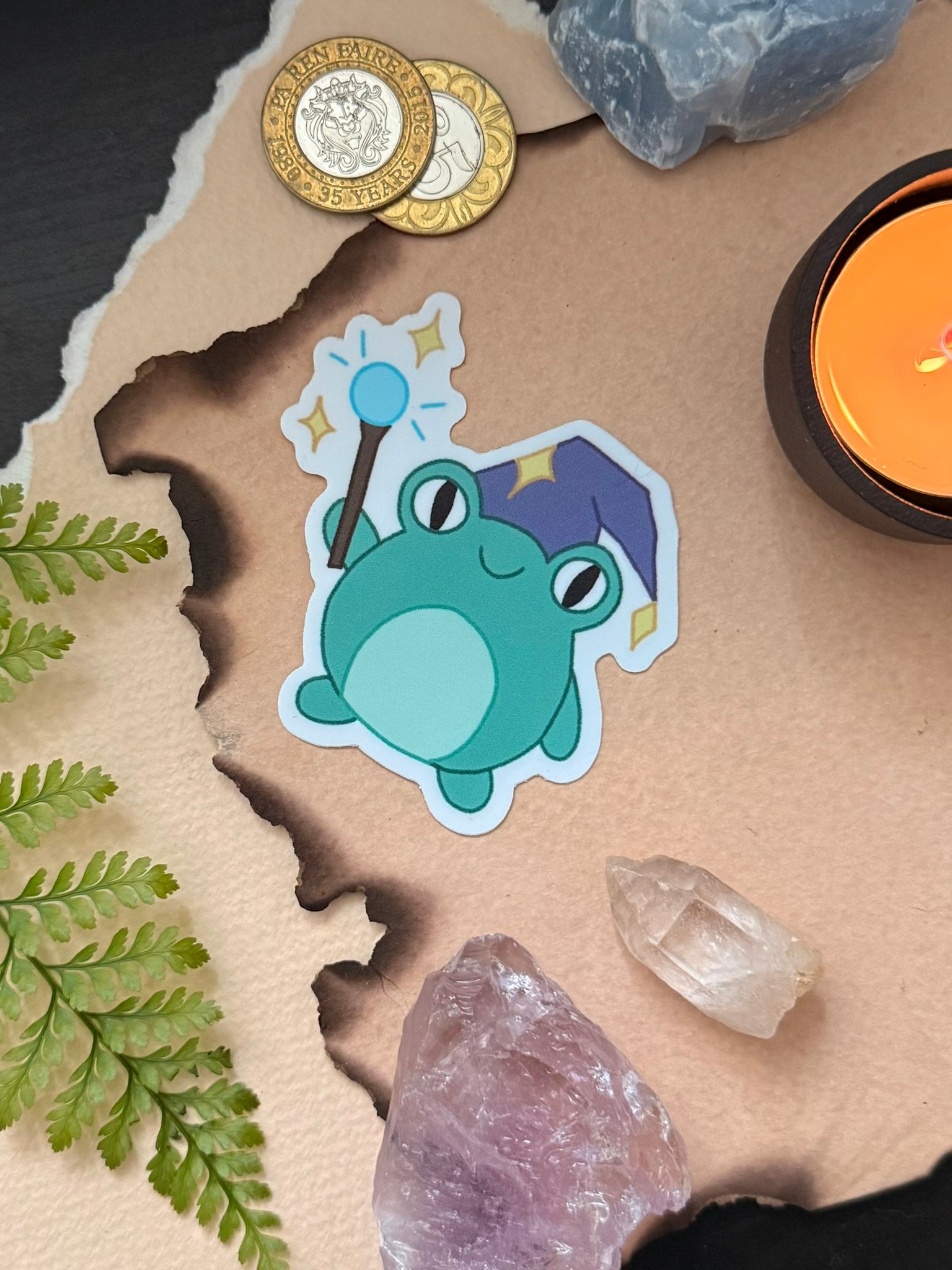 Wizard Critters - Mage Frog 3" Sticker product image (1)