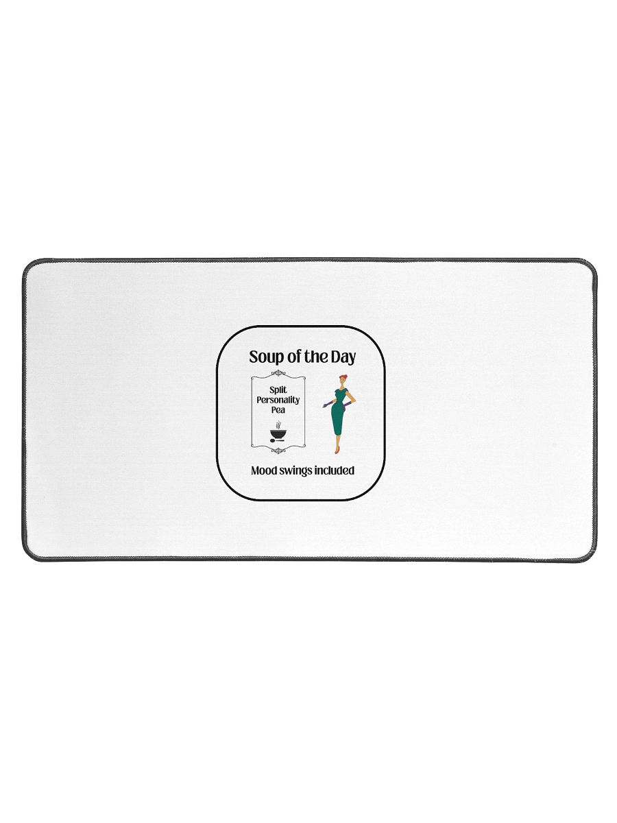 Soup of the Day: Split Personality Pea | Funny Mood Swings Desk Mat product image (1)