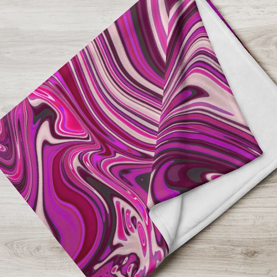 Throw Blanket - Pink and Purple Digital Fluid Art product image (7)