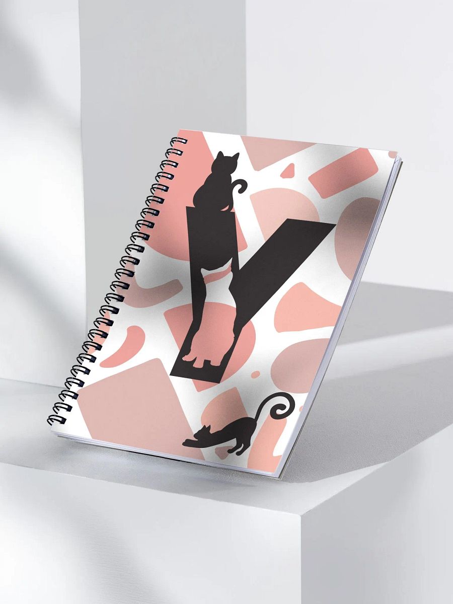 Monogram Letter Y Cat Lover Geometric Pinks Notebook product image (3)