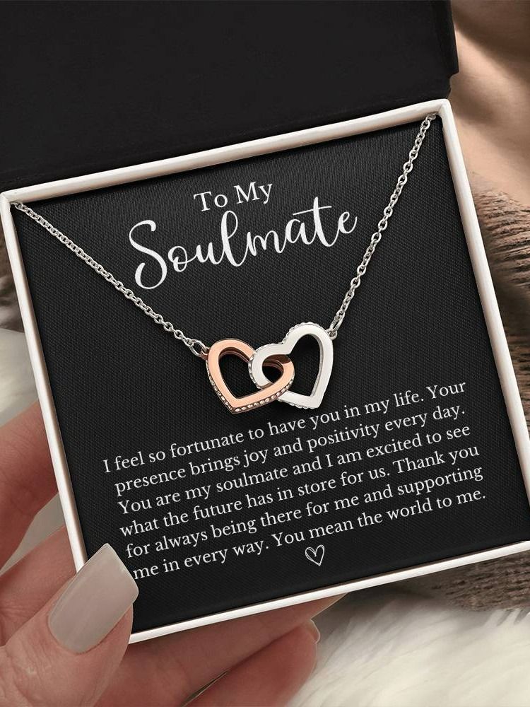 Soulmate Interlocking Heart Necklace - You Mean The World To Me product image (4)