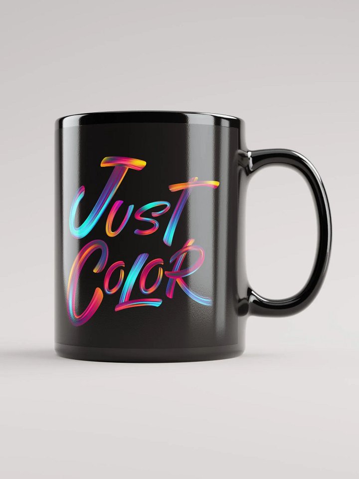 Vibrant Brushstroke 'Just Color' Black Mug product image (1)