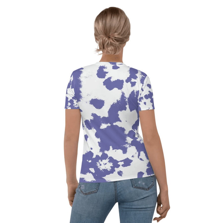 Women's Crew Neck T-Shirt Blue Pattern product image (1)