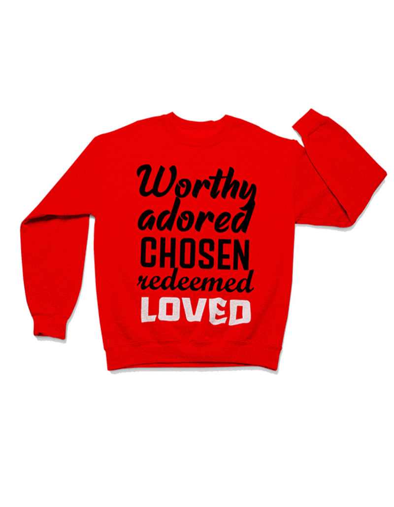 WORTHY ADORED UNISEX CREWNECK SWEATER