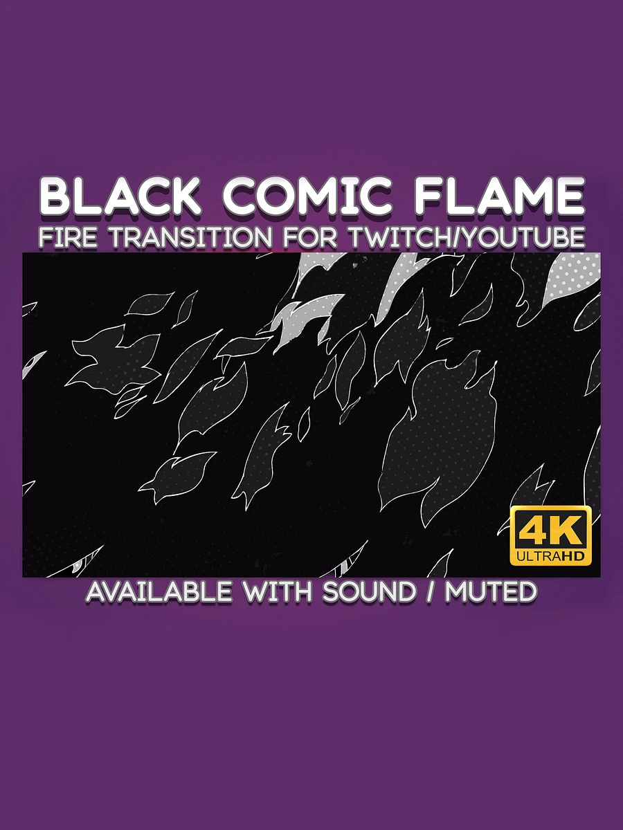 Black Comic Fire Video Transition - Comic Fire Transition for Twitch Stream and YouTube Video product image (2)