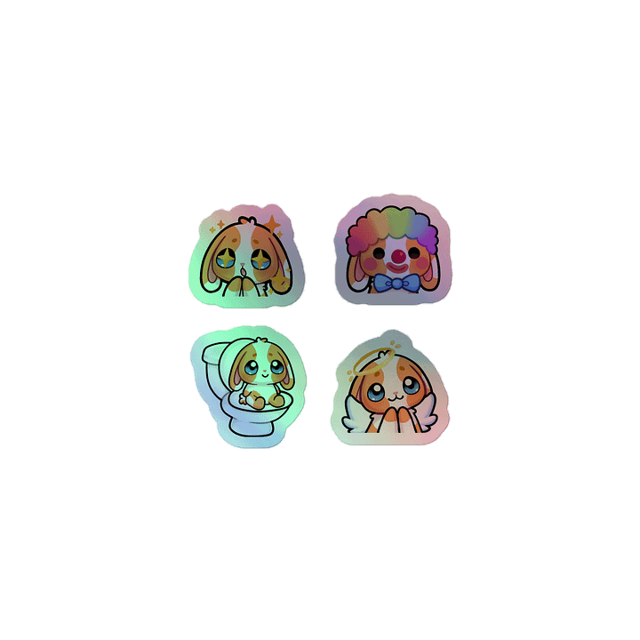 Whimsical Bunny Holographic Sticker Sheet product image (1)