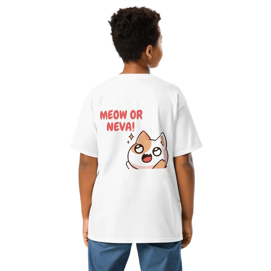 Meow or Neva! Kids' Cat Graphic Tee product image (3)
